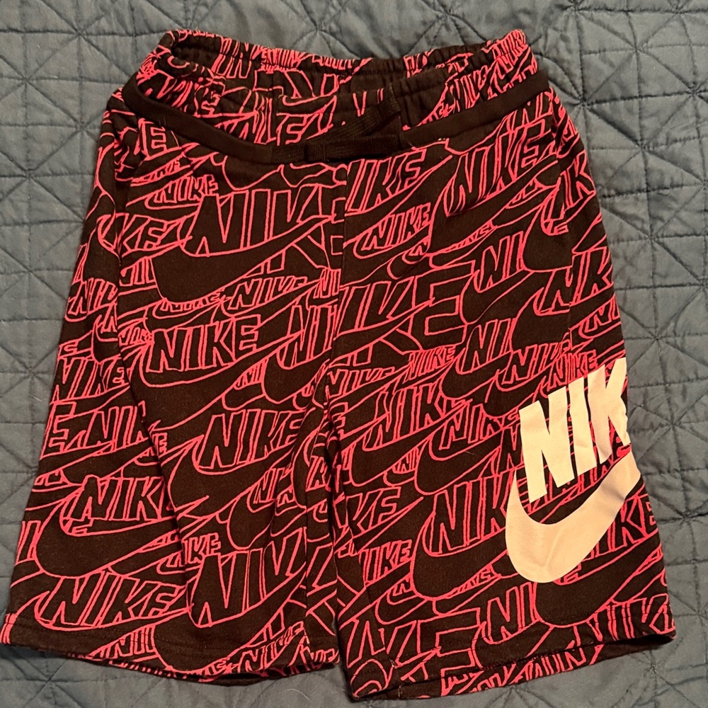 Nike Black and Red Graphic Shorts